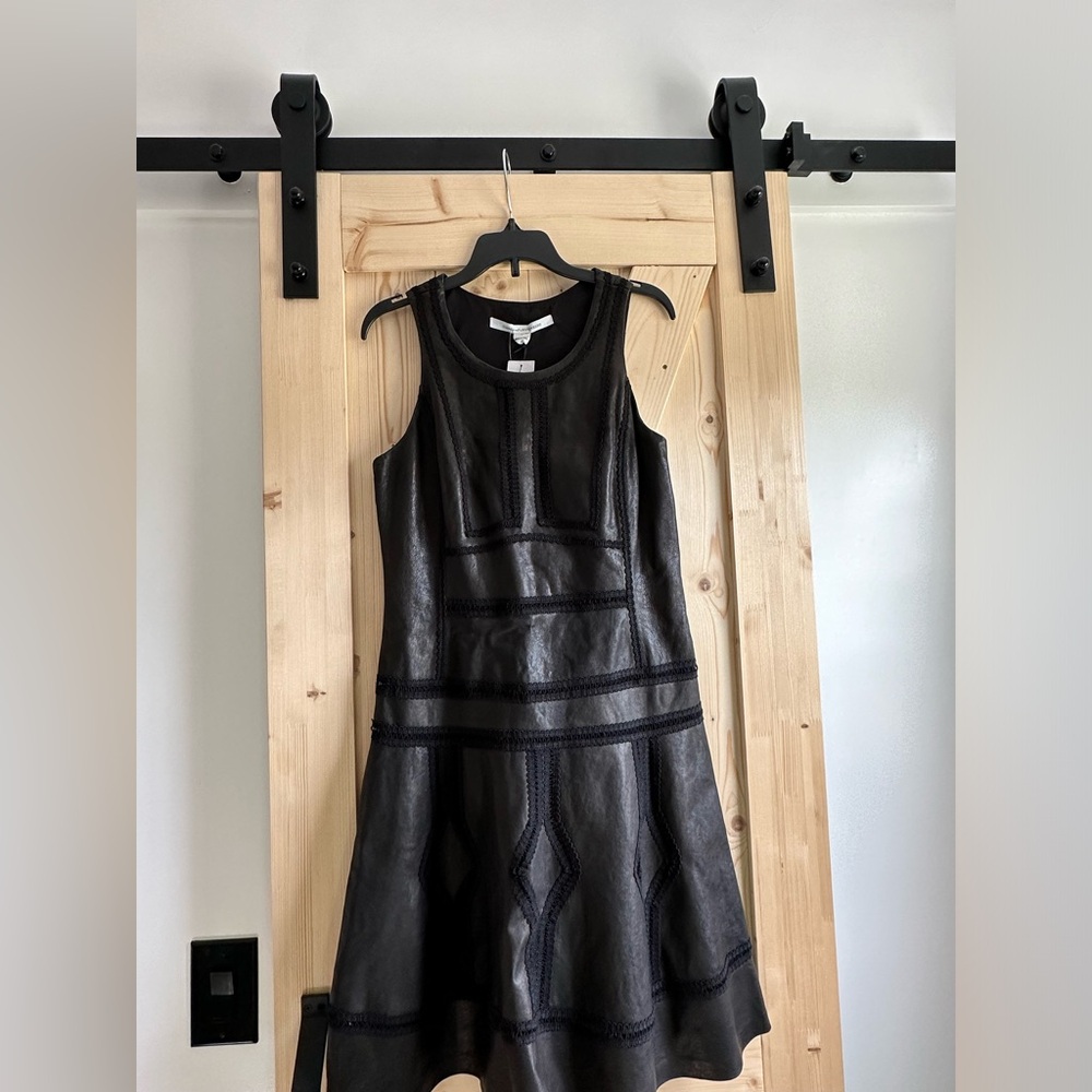 NWT Diane Von Furstenberg Leather Mini Dress!